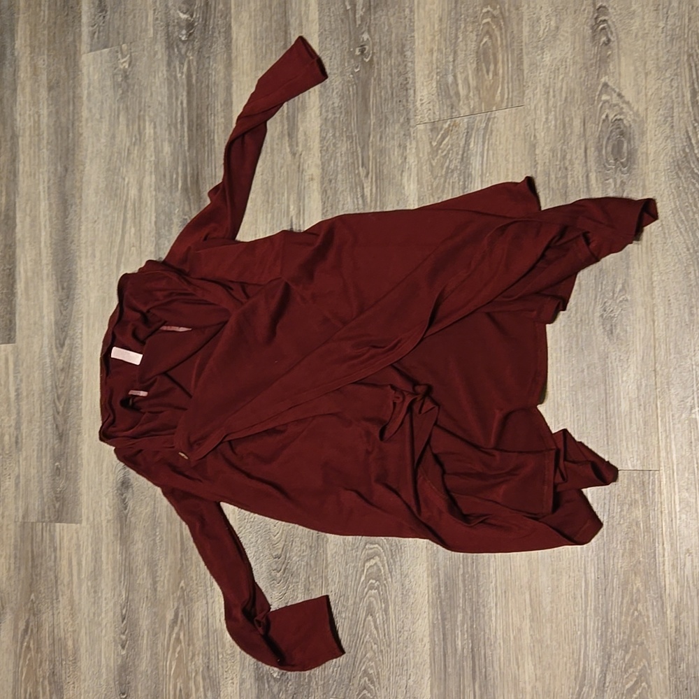 Emerald burgundy lightweight waterfall cardigan sz 2XL
